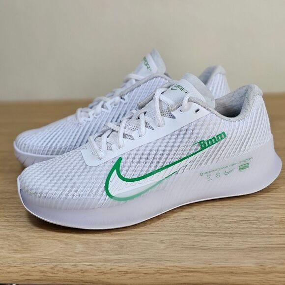 Nike Court Air Zoom Vapor 11 HC White Kelly Green Men's 7.5 Tennis LE DR6965-102 - Picture 2 of 16